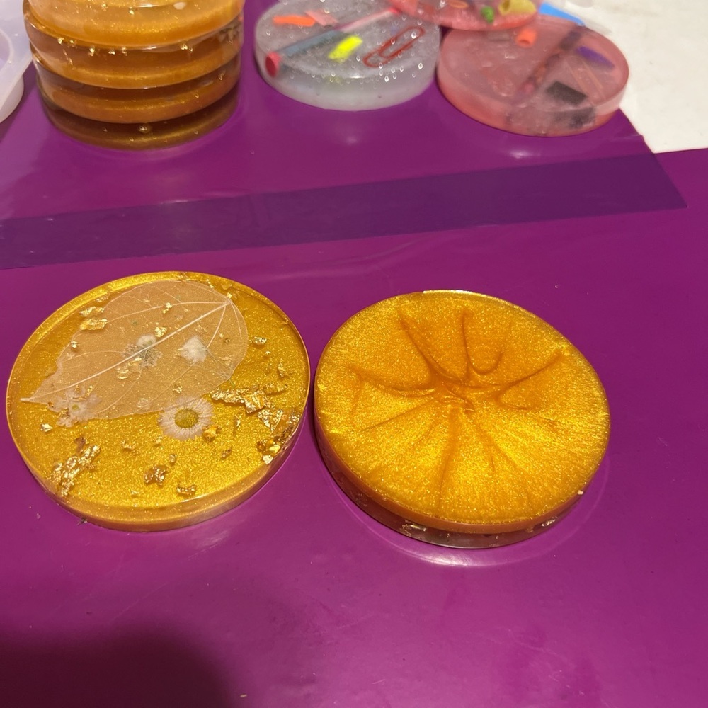Gold Resin Coasters